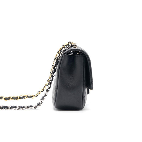 Chanel 19B Matelasse Black Mini Flap Bag