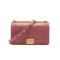 Chanel Calfskin Old medium Leboy dark pink