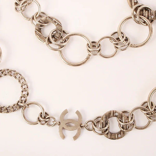 CHANEL 2006 CC MARK PLATE RHINESTONE DESIGN CHAIN BELT