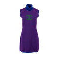 CHANEL CHEVRON CC SLEEVELESS CASHMERE KNIT DRESS