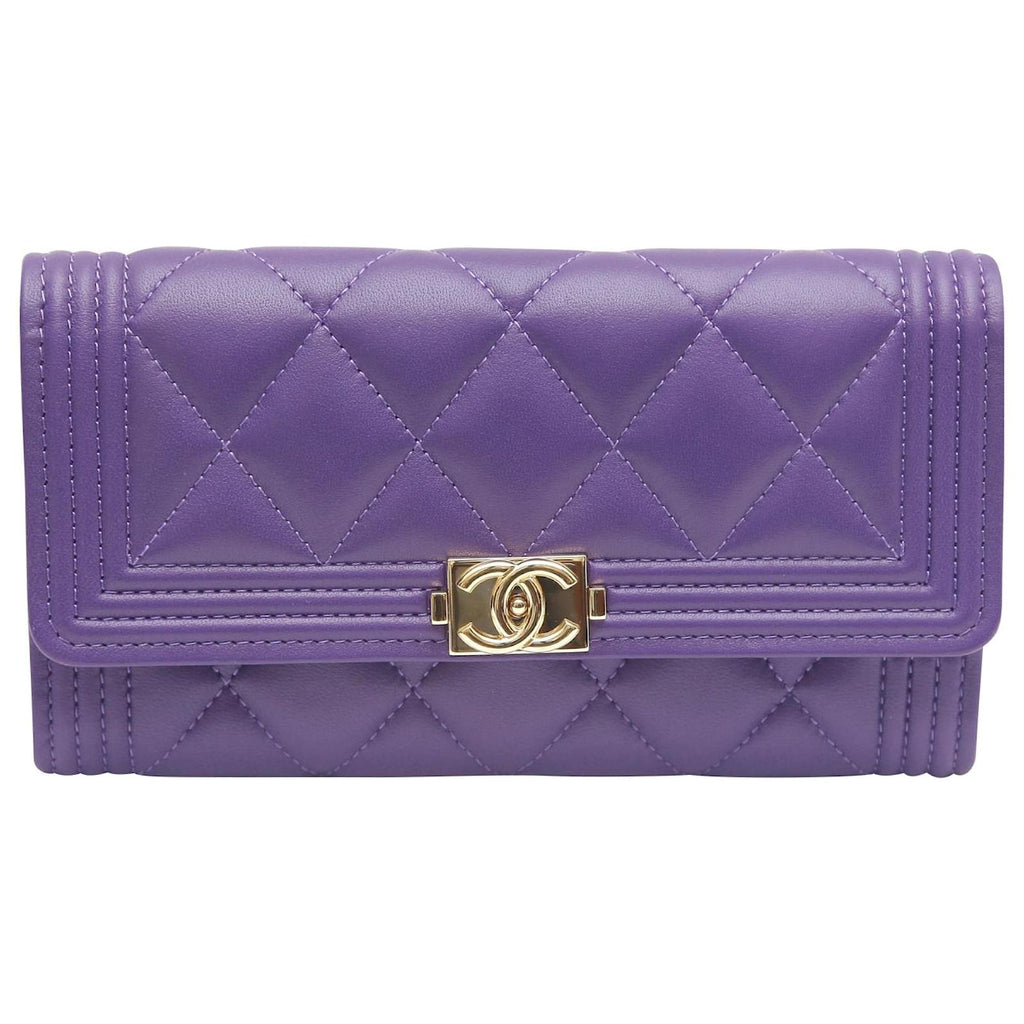 CHANEL QUILTED LAMBSKIN LEATHER LE BOY WALLET