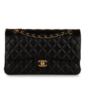 Chanel Classic Flap Bag Medium - Black Lambskin
