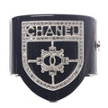 CHANEL RESIN SWAROVSKI BAGUETTE CRYSTAL CC CUFF BRACELET