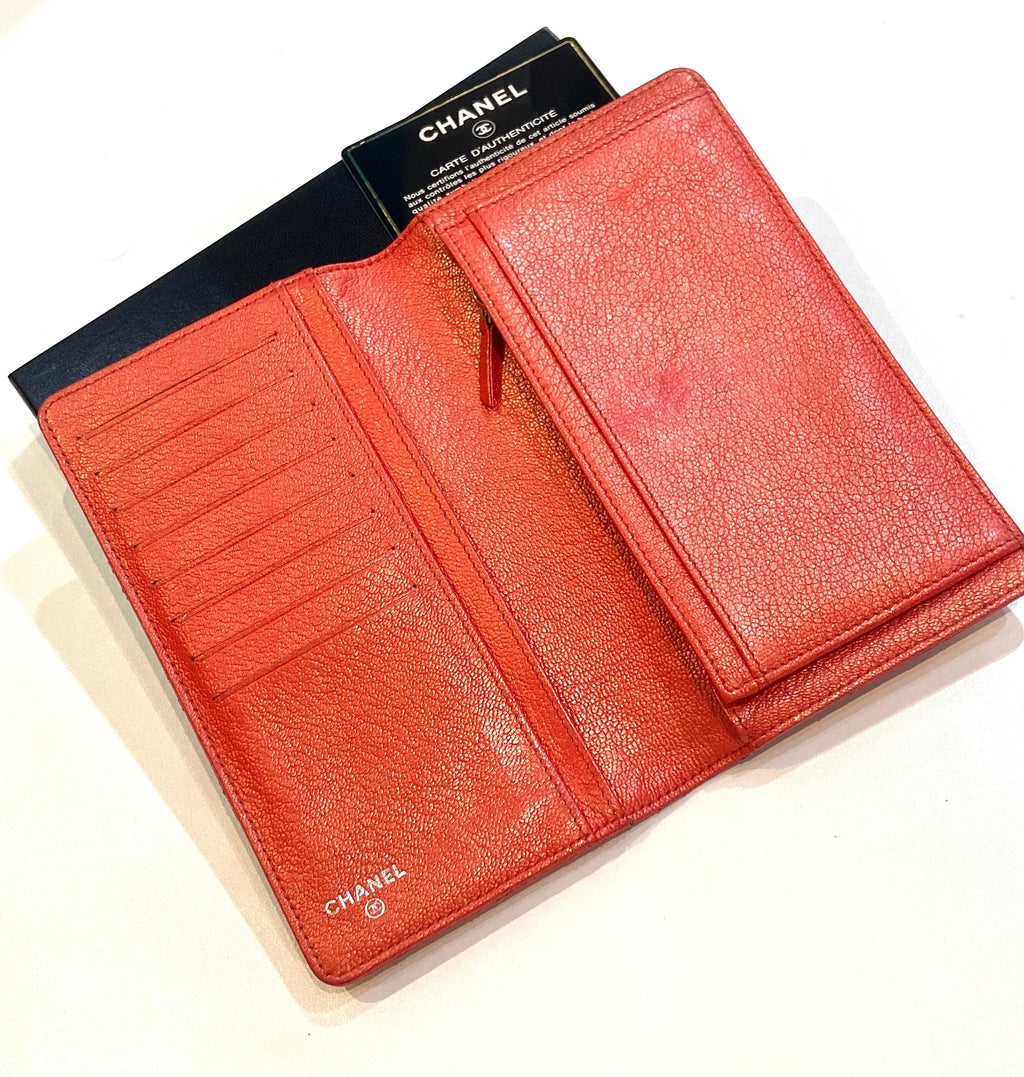 CHANEL CC QUILTED WILD STITCH LONG WALLET