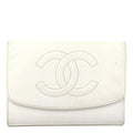 CHANEL VINTAGE WHITE CAVIAR WALLET