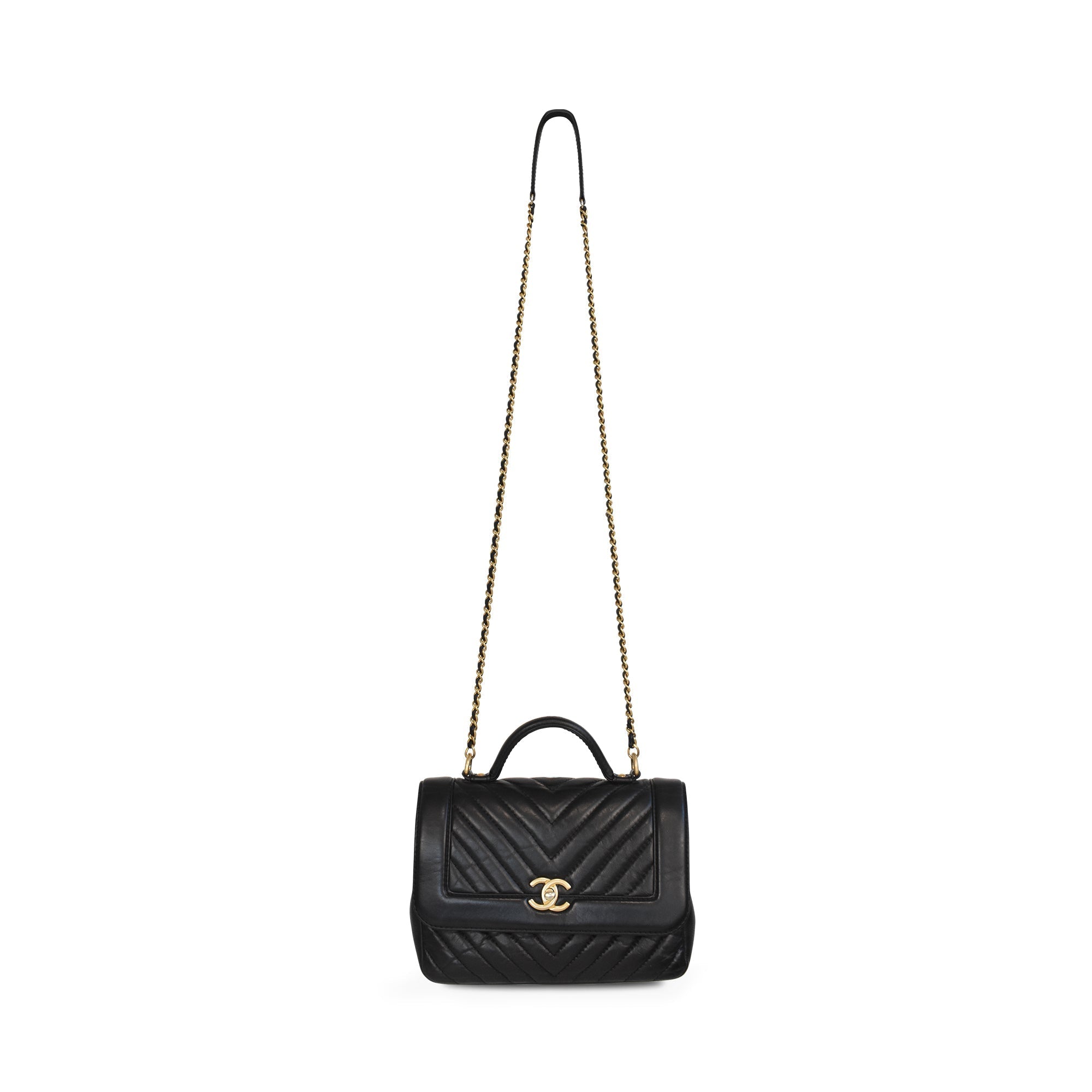 Chanel 'Chevron Top Handle' Flap Bag