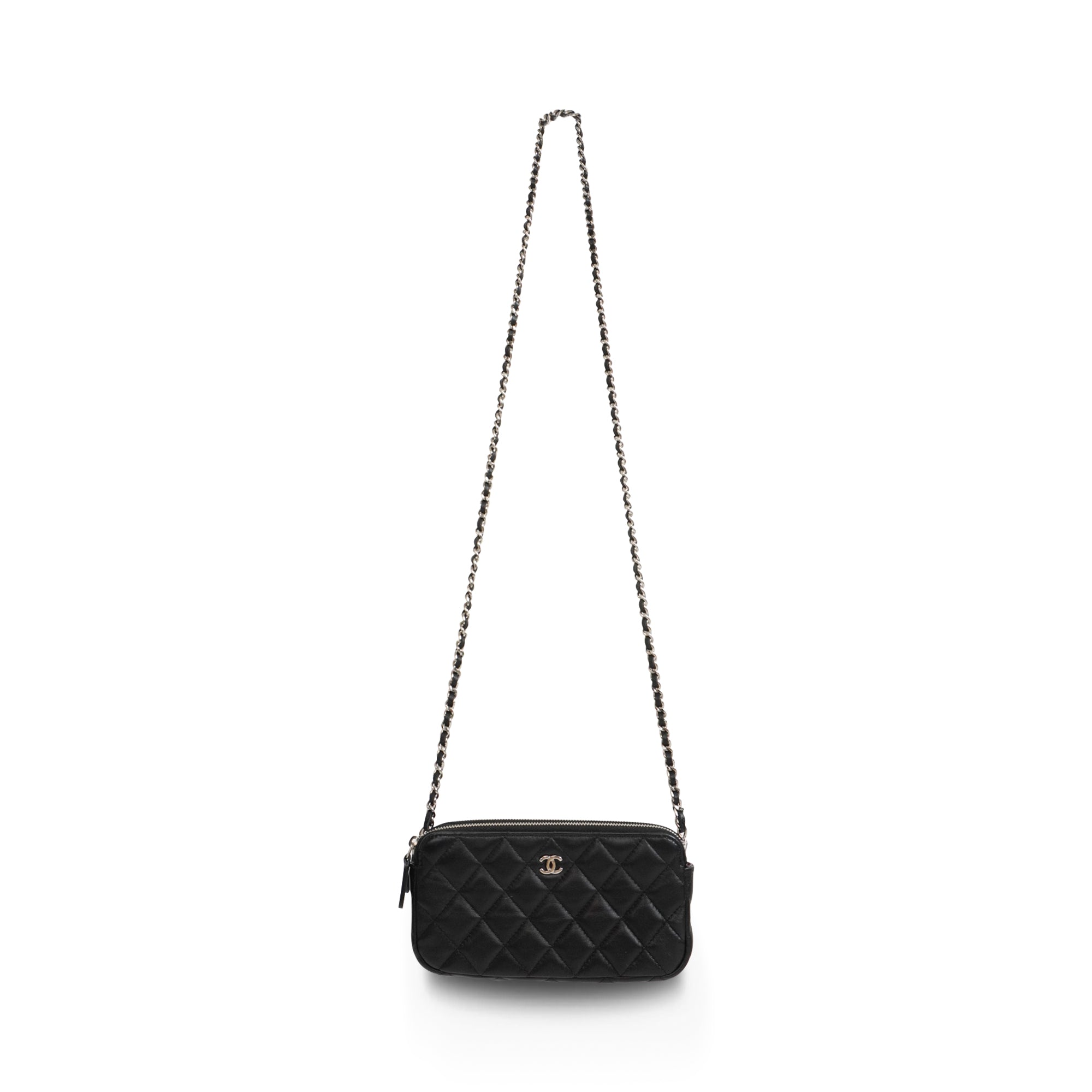 Chanel Double Zip Clutch Bag