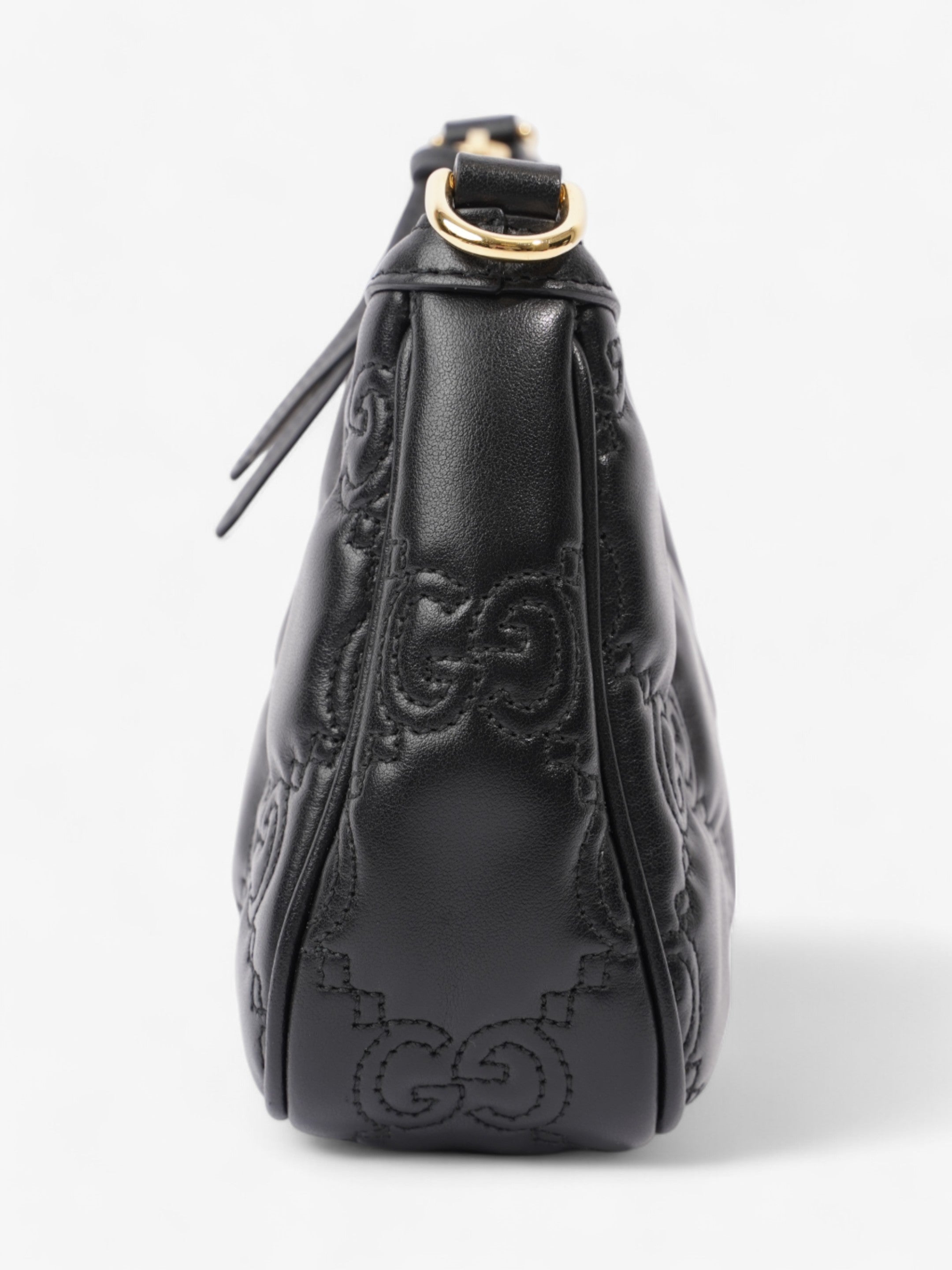 Gucci GG Shoulder Bag Black Matelasse Leather Small