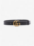 Gucci GG Marmont Thin Belt Black Leather 70cm / 28"