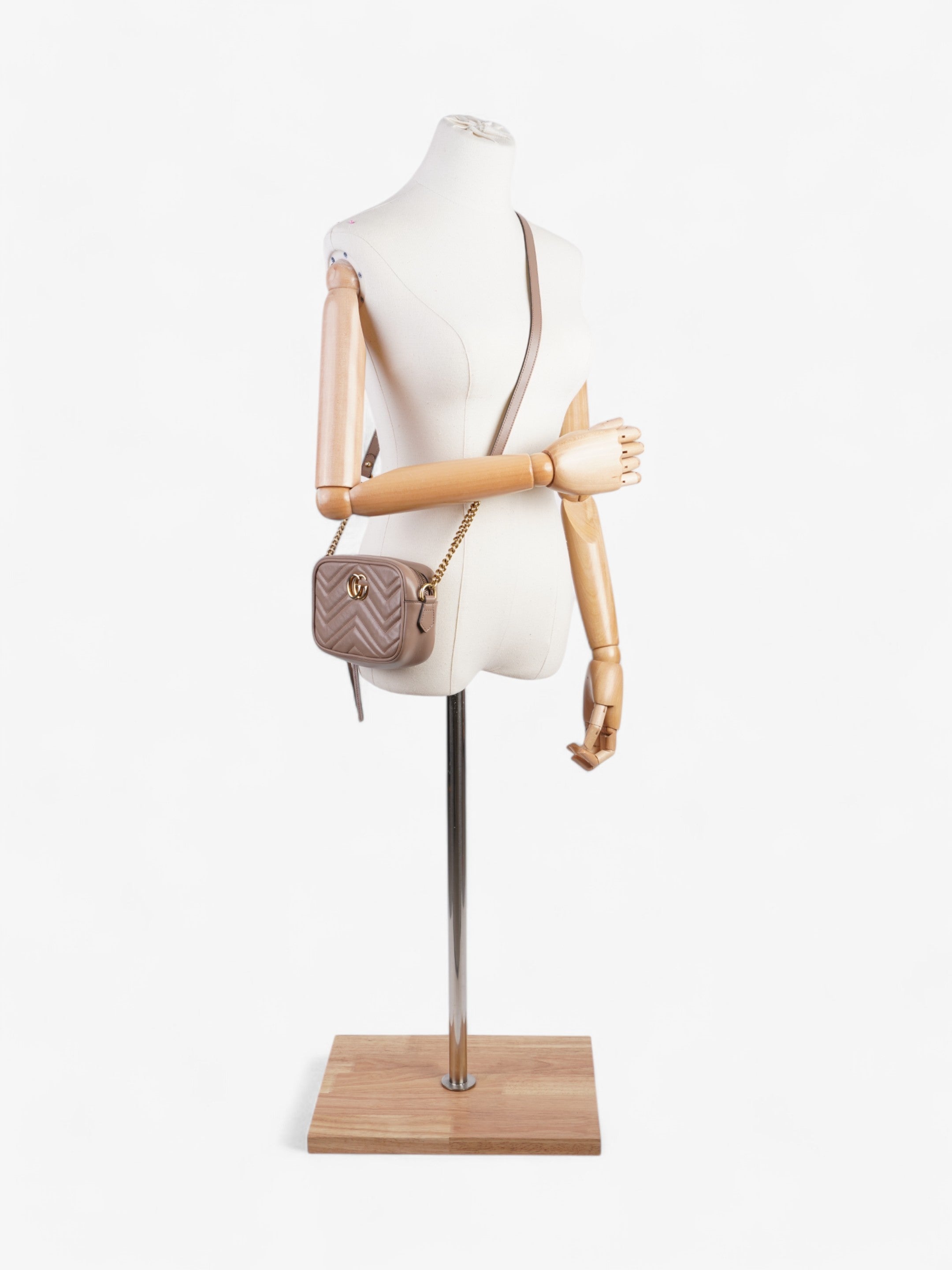 Gucci GG Marmont Dusty Pink Matelasse Leather Mini