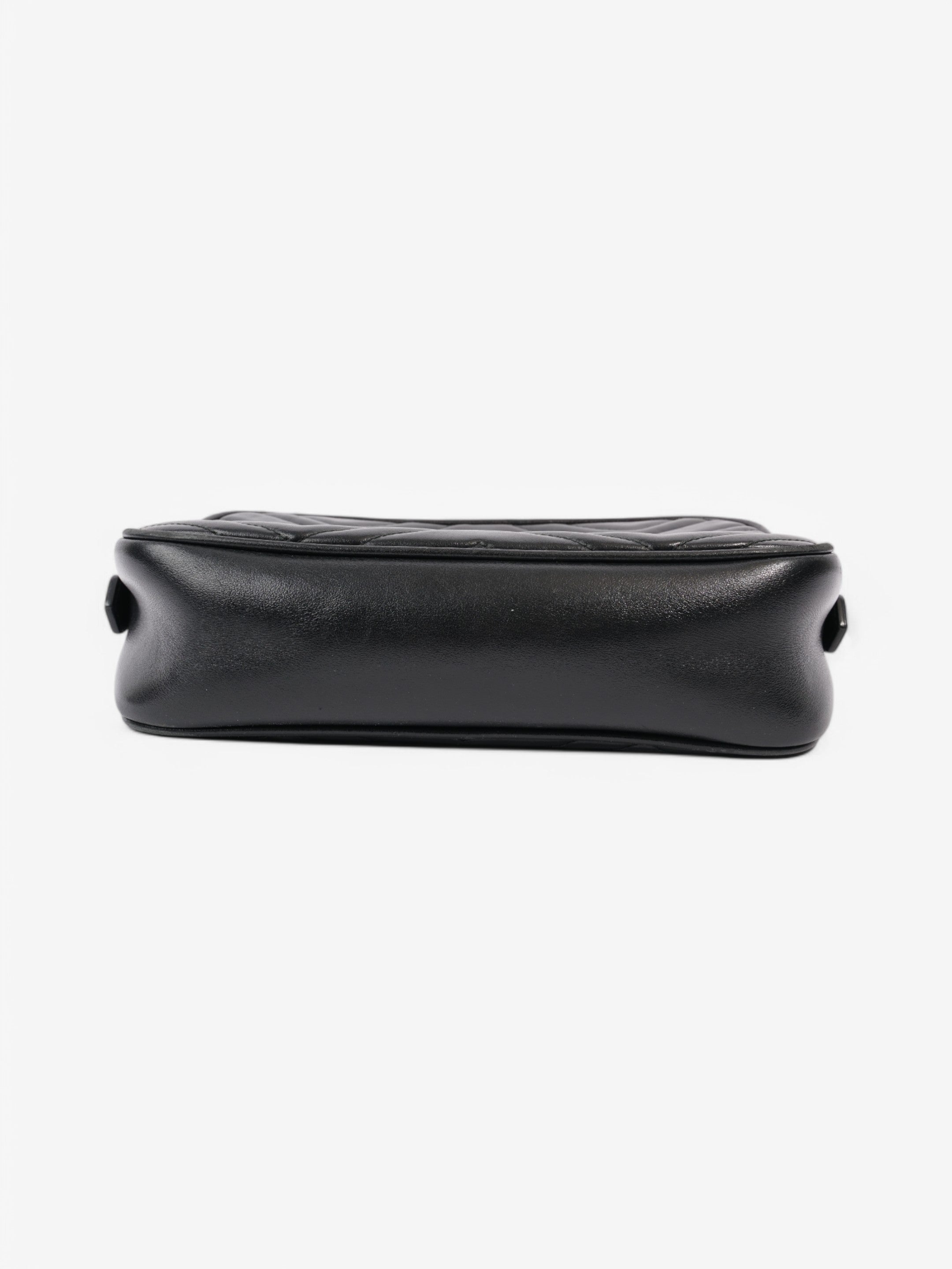 Gucci Marmont Zip Black Matelasse Leather Small