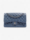 Chanel Classic Flap Blue Lambskin Leather Large