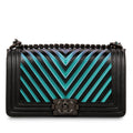 Chanel Iridescent Chevron Boy Bag - Medium