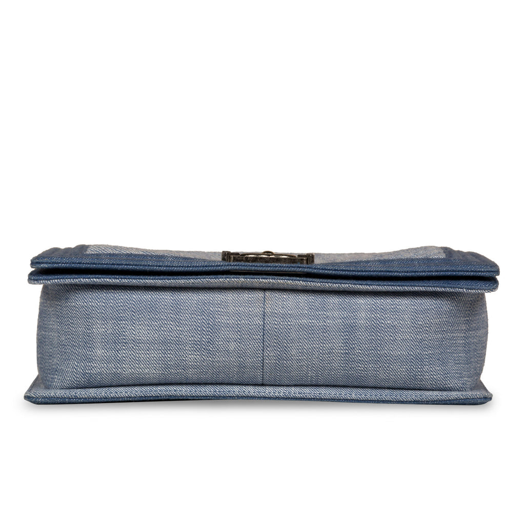 Chanel Denim Chevron Boy Bag - Medium