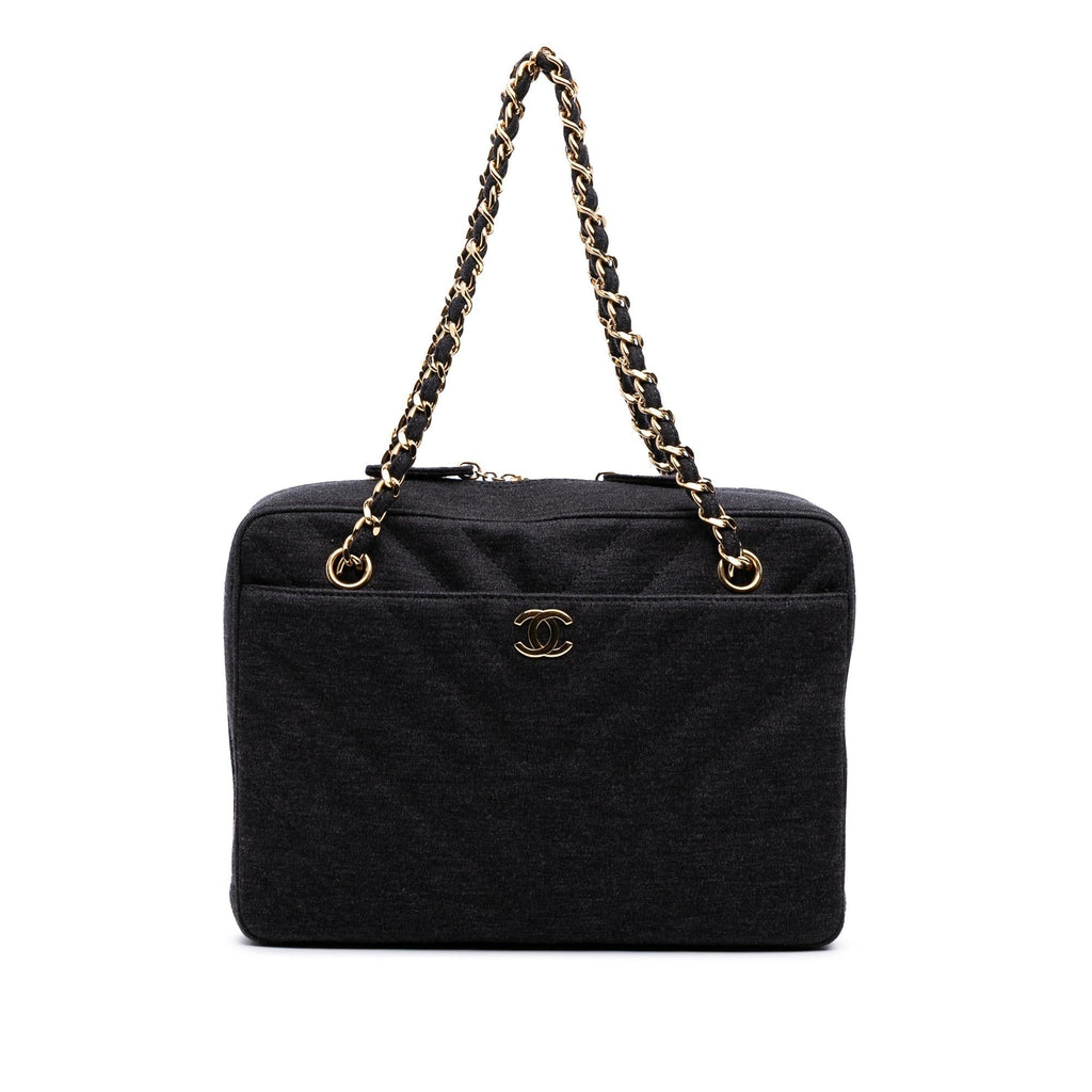 Chanel CC Chevron Jersey Camera Bag