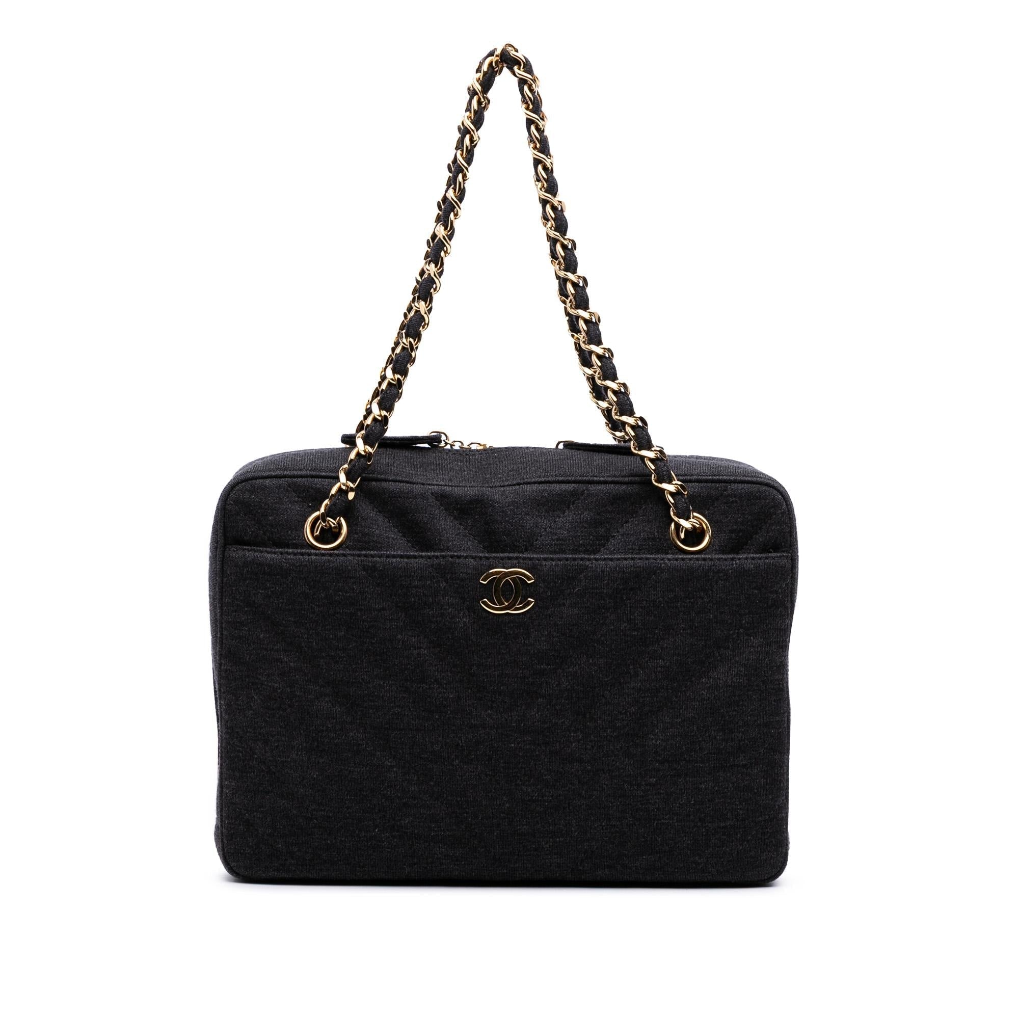Chanel CC Chevron Jersey Camera Bag