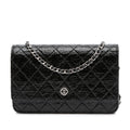 Chanel CC Quilted Crinkled Patent Wallet On Chain