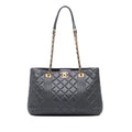 Chanel CC Quilted Lambskin Pin Tuck Tote