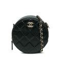 Chanel CC Quilted Lambskin Round Clutch with Chain (SHG-vxtHcs)