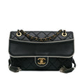 Chanel CC Quilted Lambskin Tassel and Border Embellished Flap