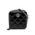 Chanel CC Quilted Patent Diamond Resin Clutch With Chain