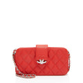 Chanel Calfskin CC Box Double Zip Clutch with Chain