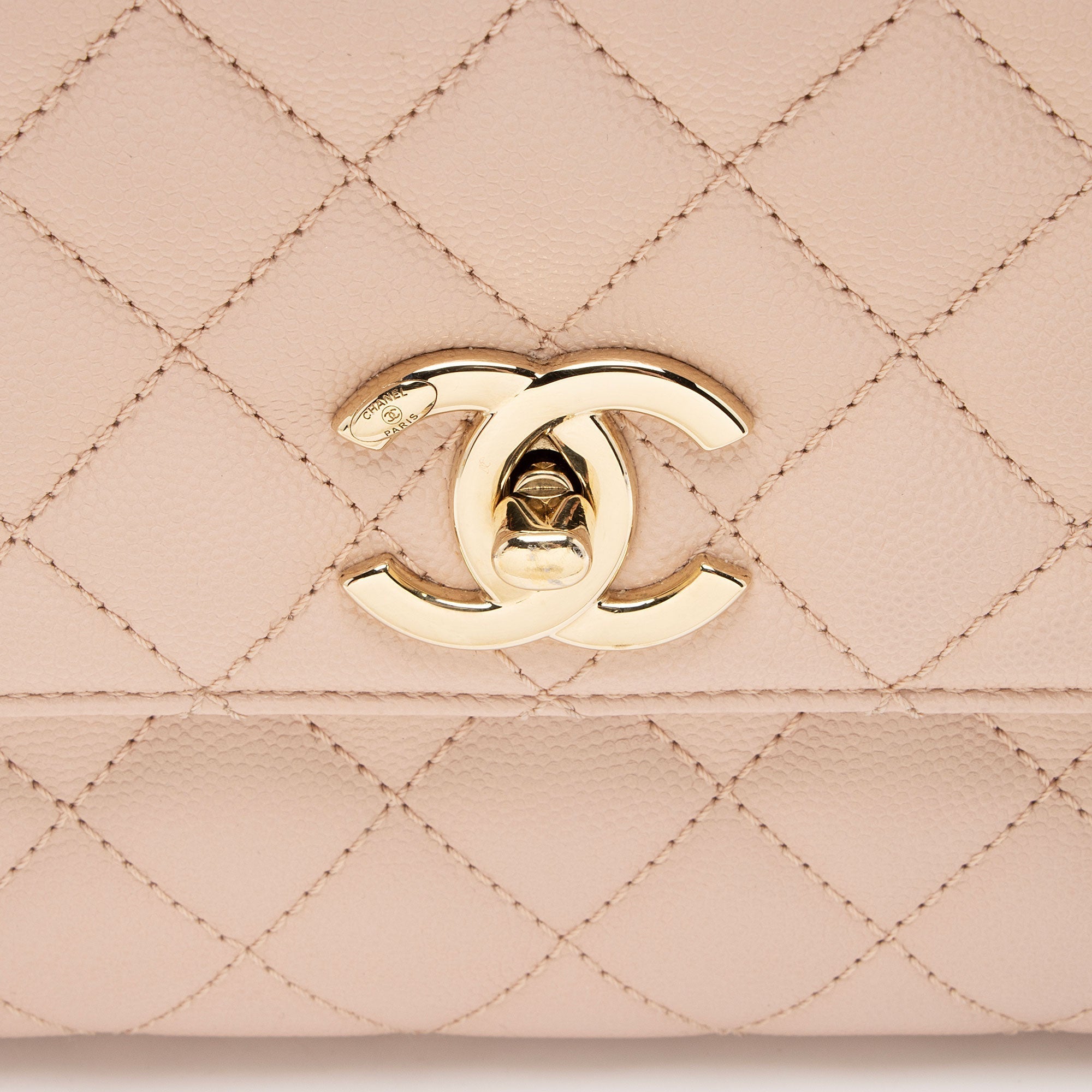 Chanel Caviar Leather Coco Top Handle Small Flap Bag