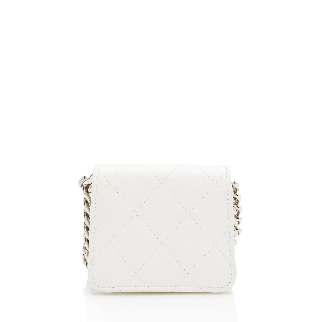 Chanel Caviar Leather Enamel Coco Clutch on Chain