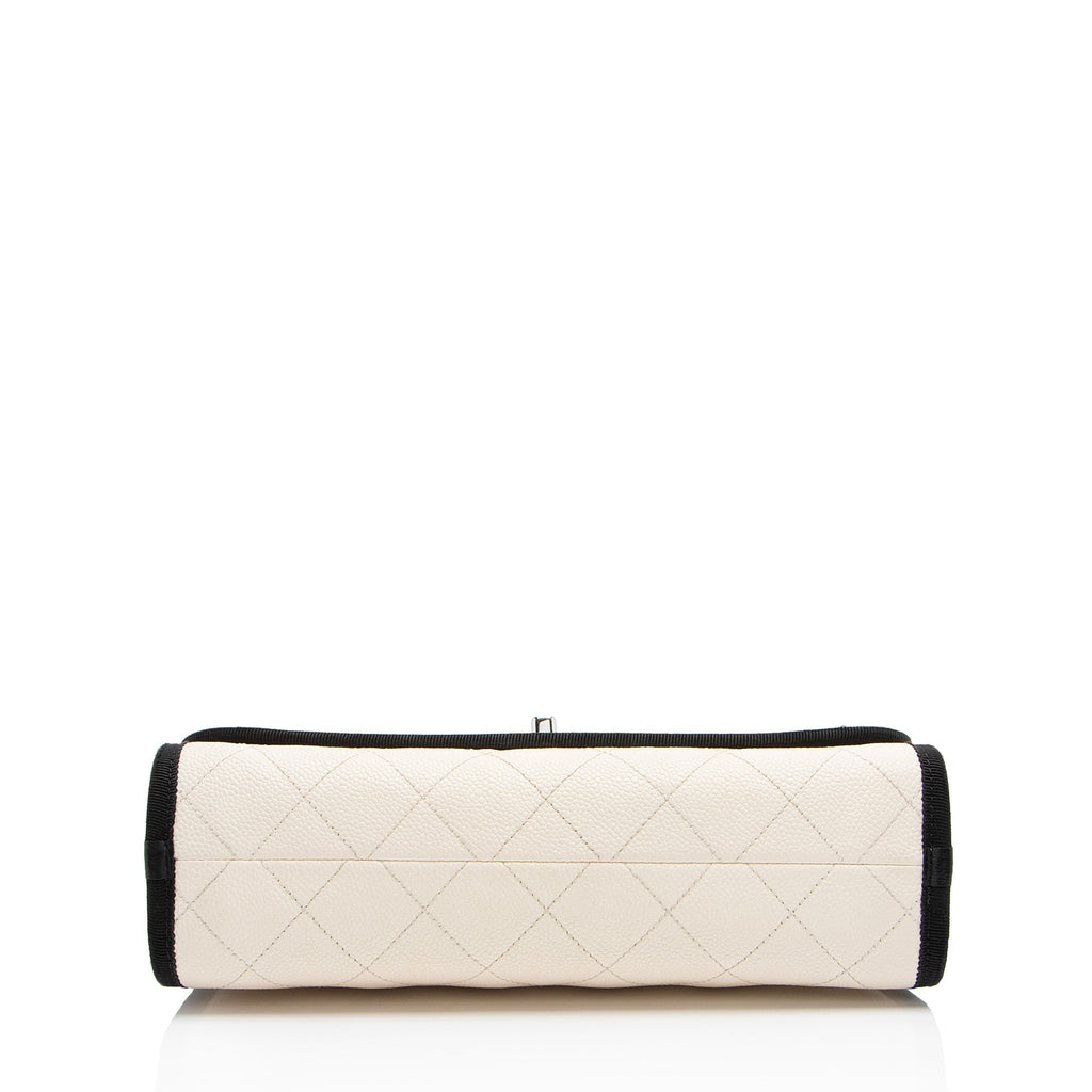 Chanel Caviar Leather Grosgrain CC Top Handle