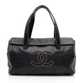 Chanel Caviar Leather Stitched CC Flap Satchel (SHF-ewpcah)