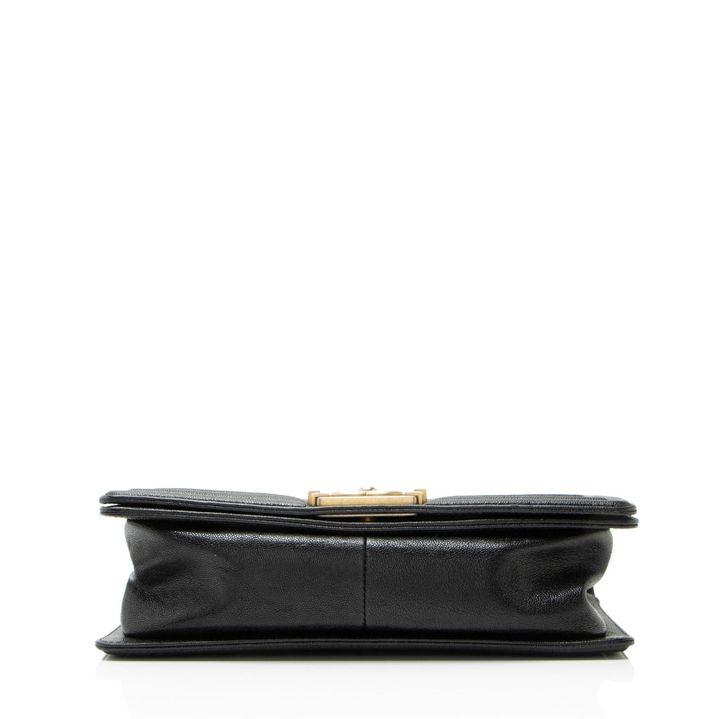 Chanel Chevron Caviar Leather Old Medium Boy Bag