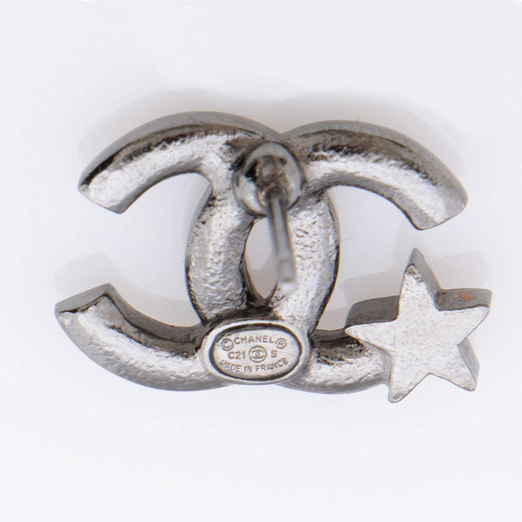 Chanel Crystal Star CC Stud Earrings (SHF-dkIPLL)