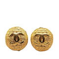 Chanel Gold Plated CC Clip-On Earrings