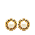 Chanel Gold Plated CC Faux Pearl Clip on Earrings (SHG-ziw21R)