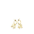 Chanel Gold Plated Clover Hoop Push Back Earrings