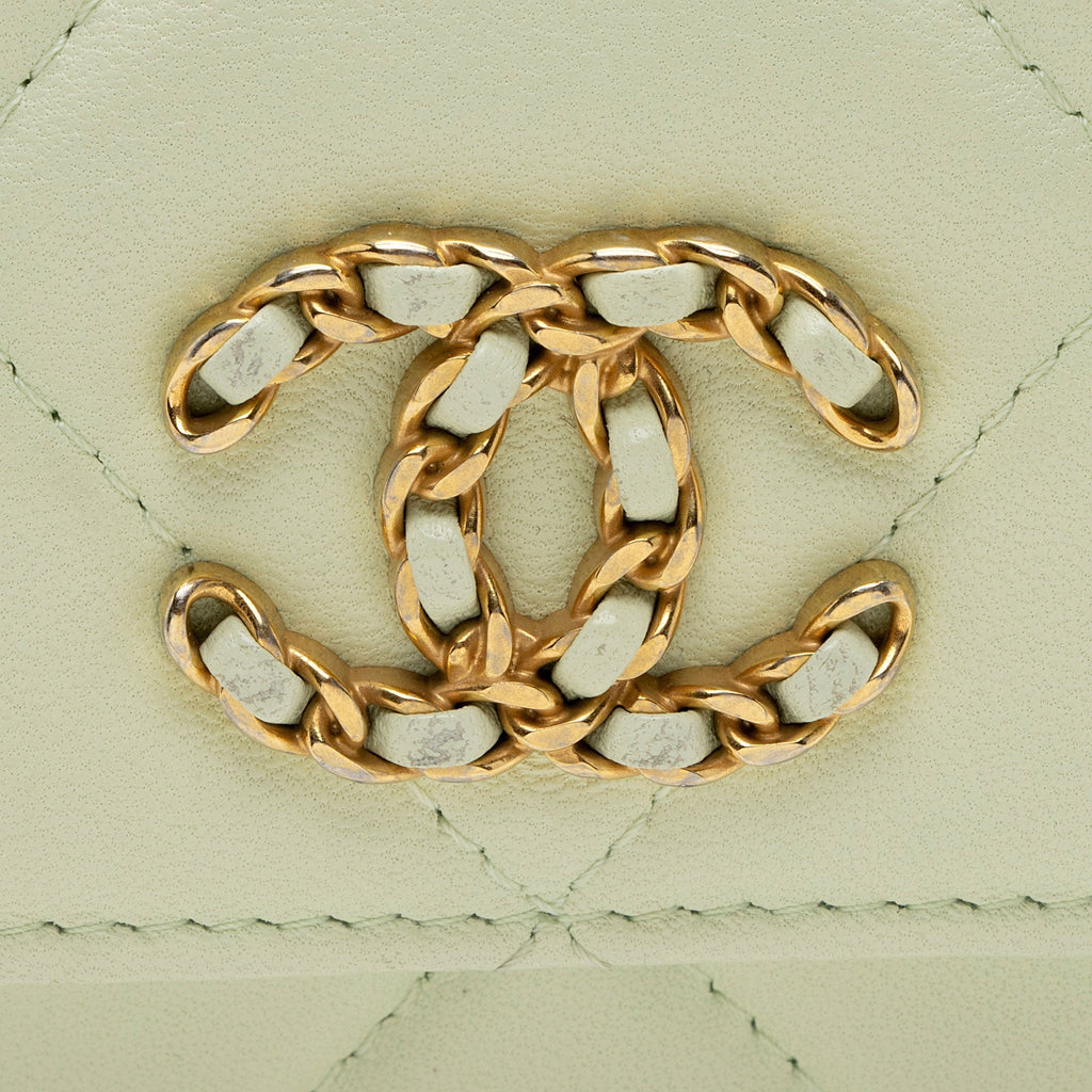 Chanel Lambskin 19 Flap Coin Purse on Chain