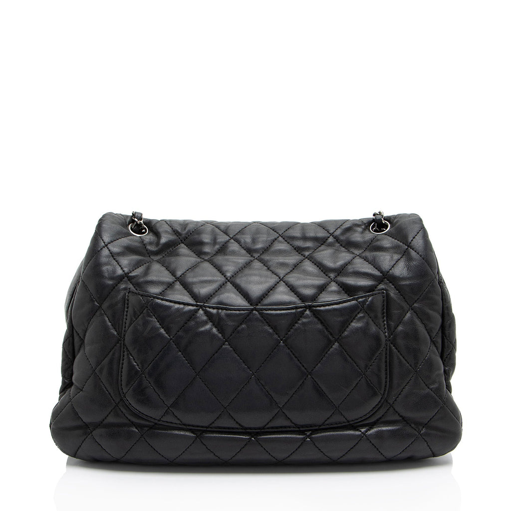 Chanel Lambskin 3 Accordion Maxi Flap Bag