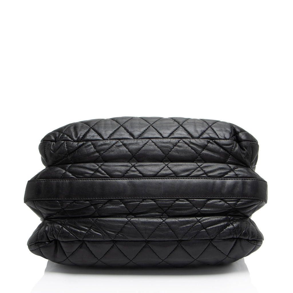 Chanel Lambskin 3 Accordion Maxi Flap Bag