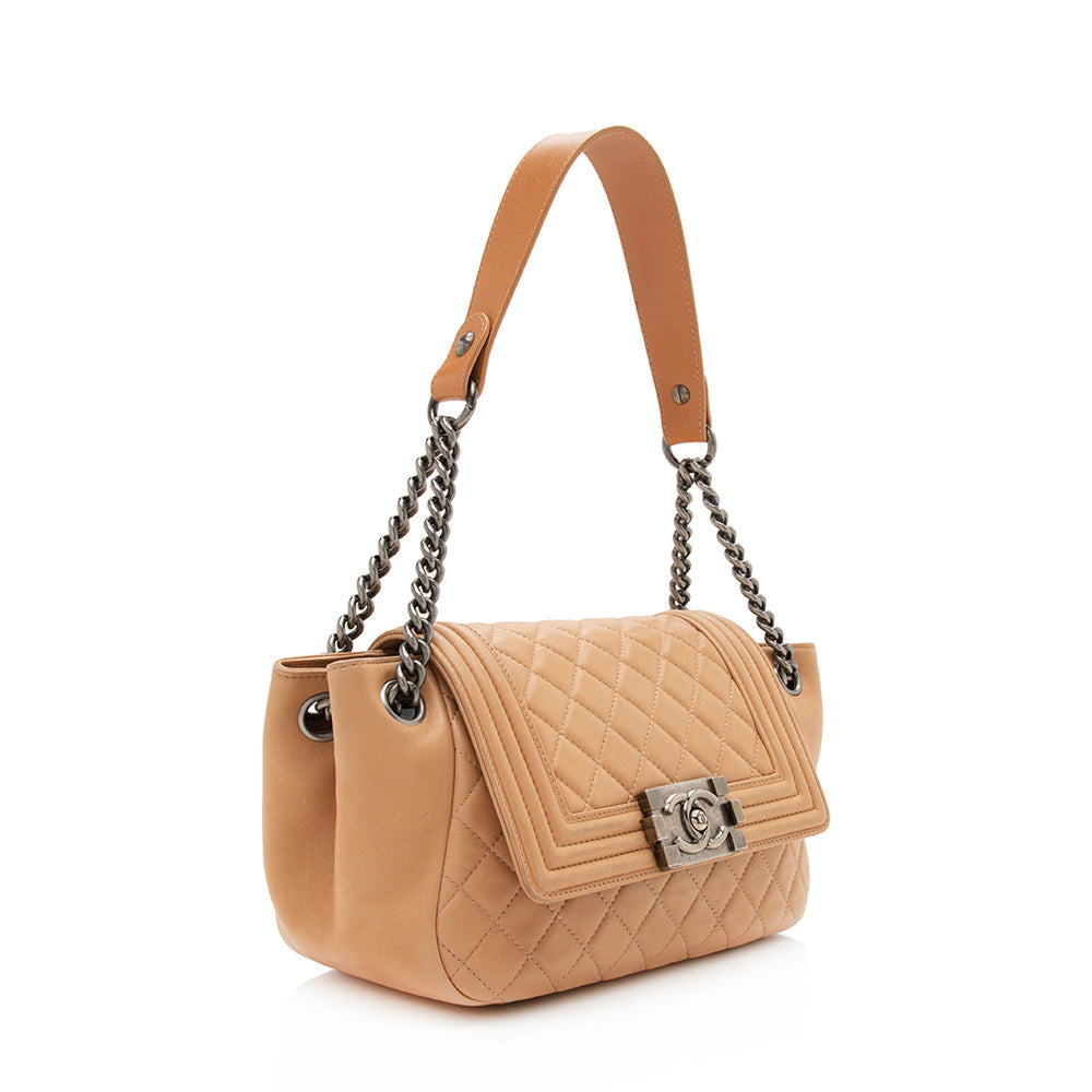 Chanel Lambskin Accordion Boy Chain Shoulder Bag (SHF-11685)