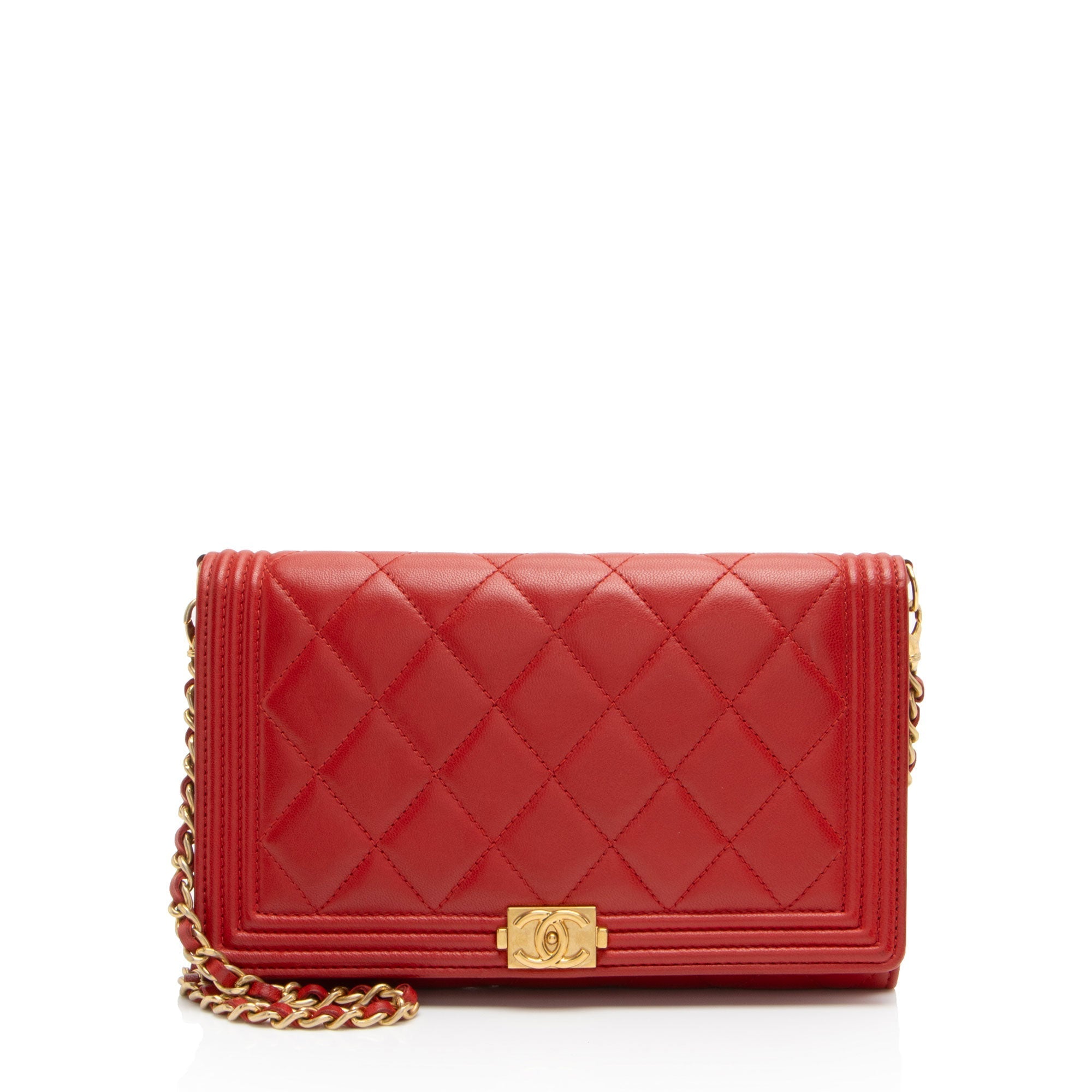 Chanel Lambskin Boy Clutch on Chain