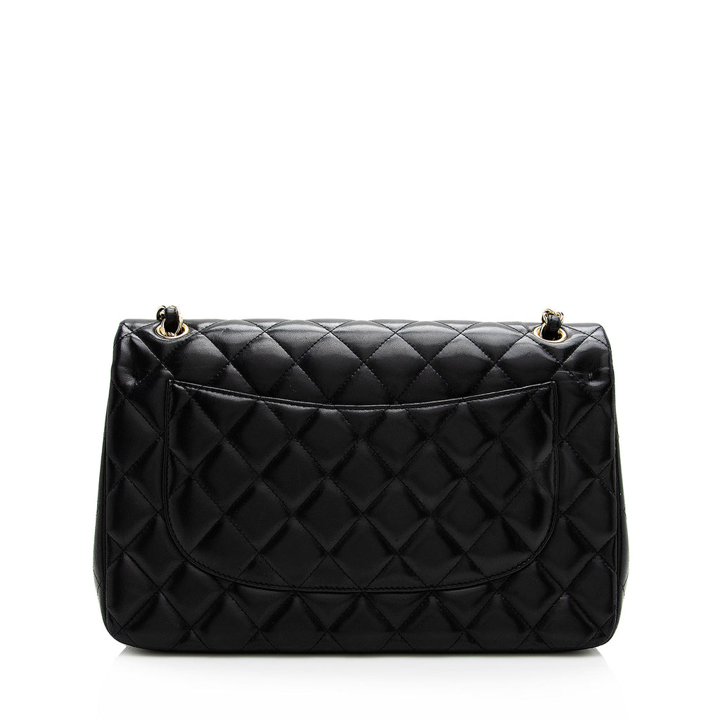 Chanel Lambskin Classic Jumbo Double Flap Bag (SHF-22321)