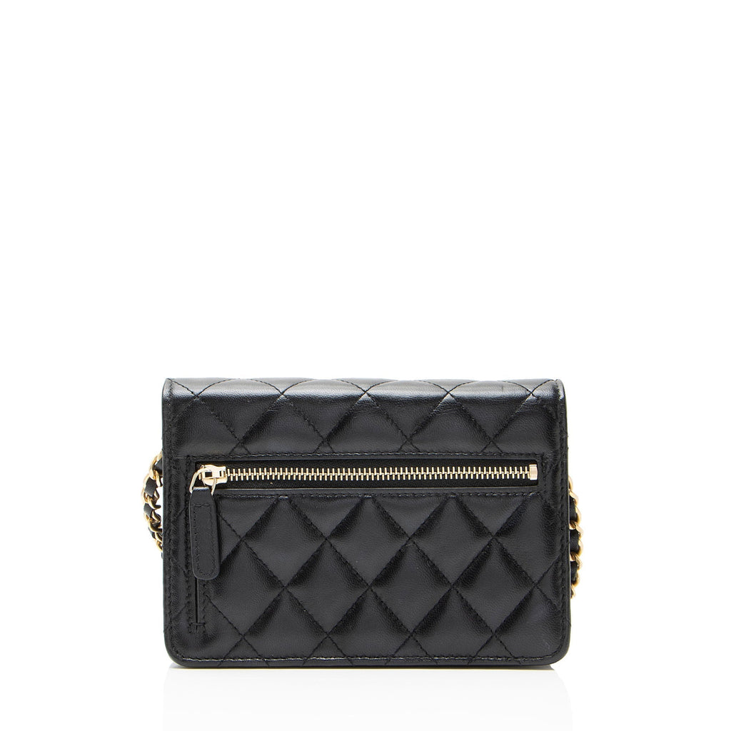 Chanel Lambskin Romance Mini Wallet on Chain