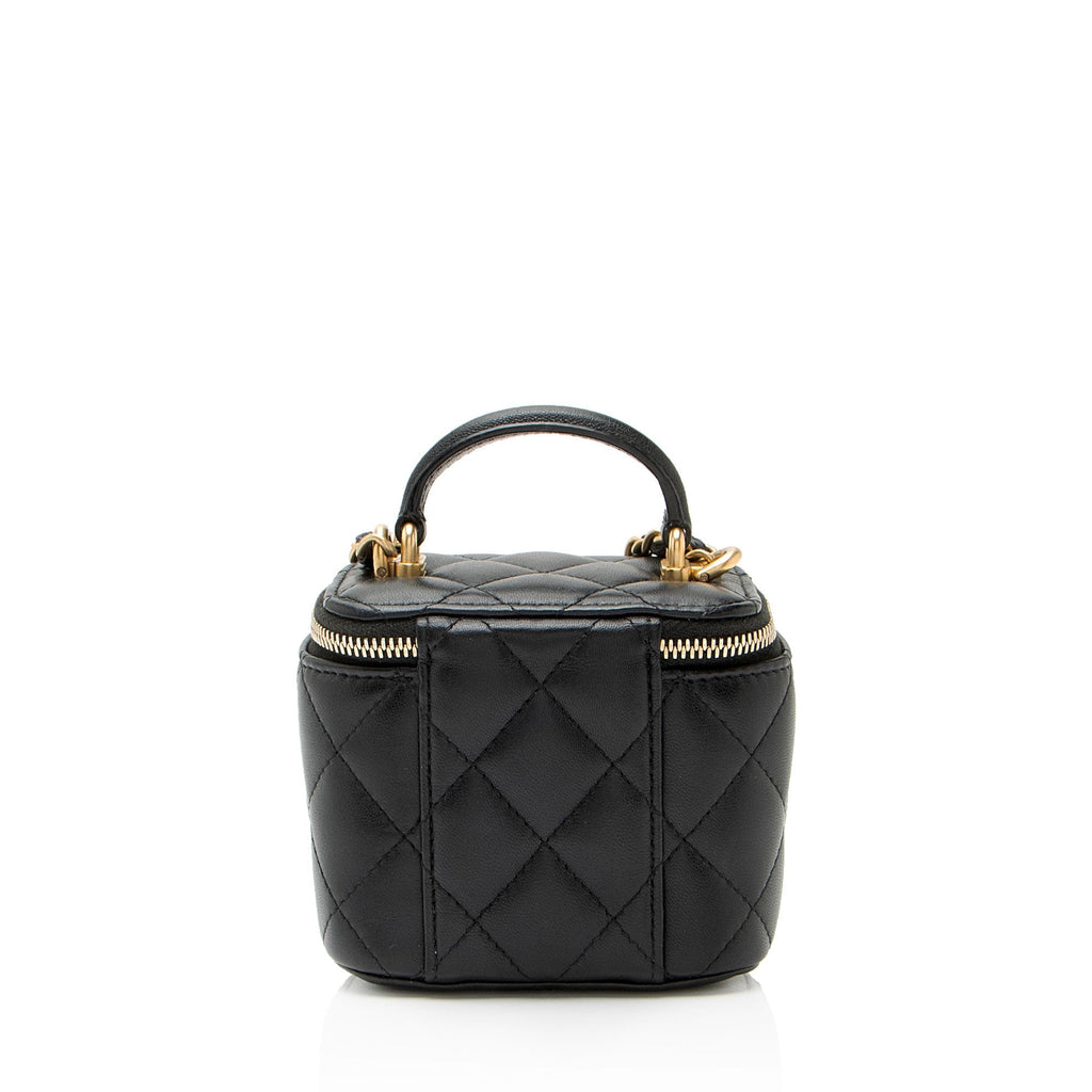 Chanel Lambskin Top Handle Mini Vanity Case