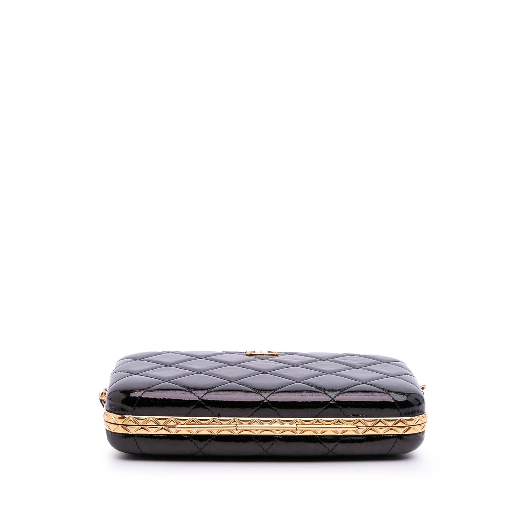 Chanel Large Glazed Goatskin Box With Chain