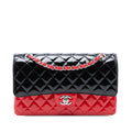 Chanel Medium Classic Bicolor Patent Double Flap