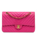 Chanel Medium Classic Chevron Lambskin Double Flap