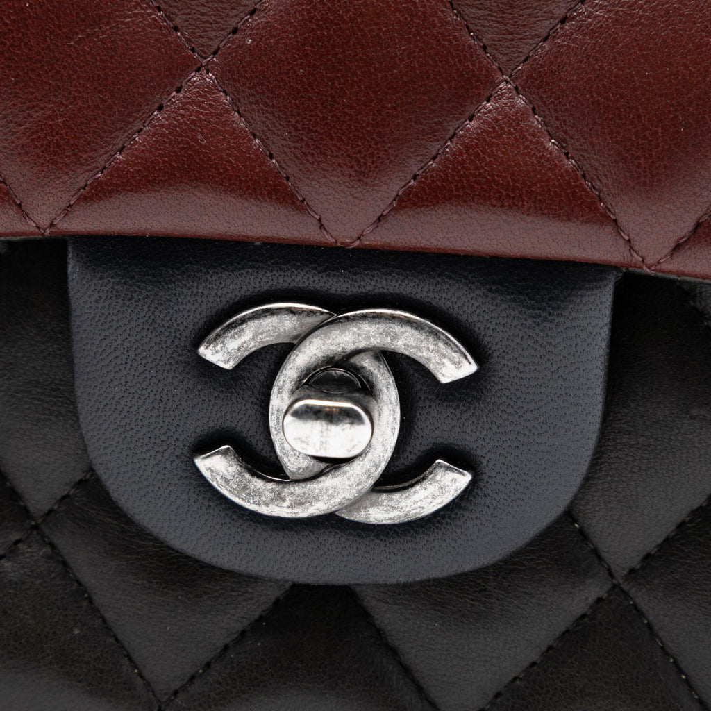 Chanel Medium Classic Tricolor Lambskin Double Flap