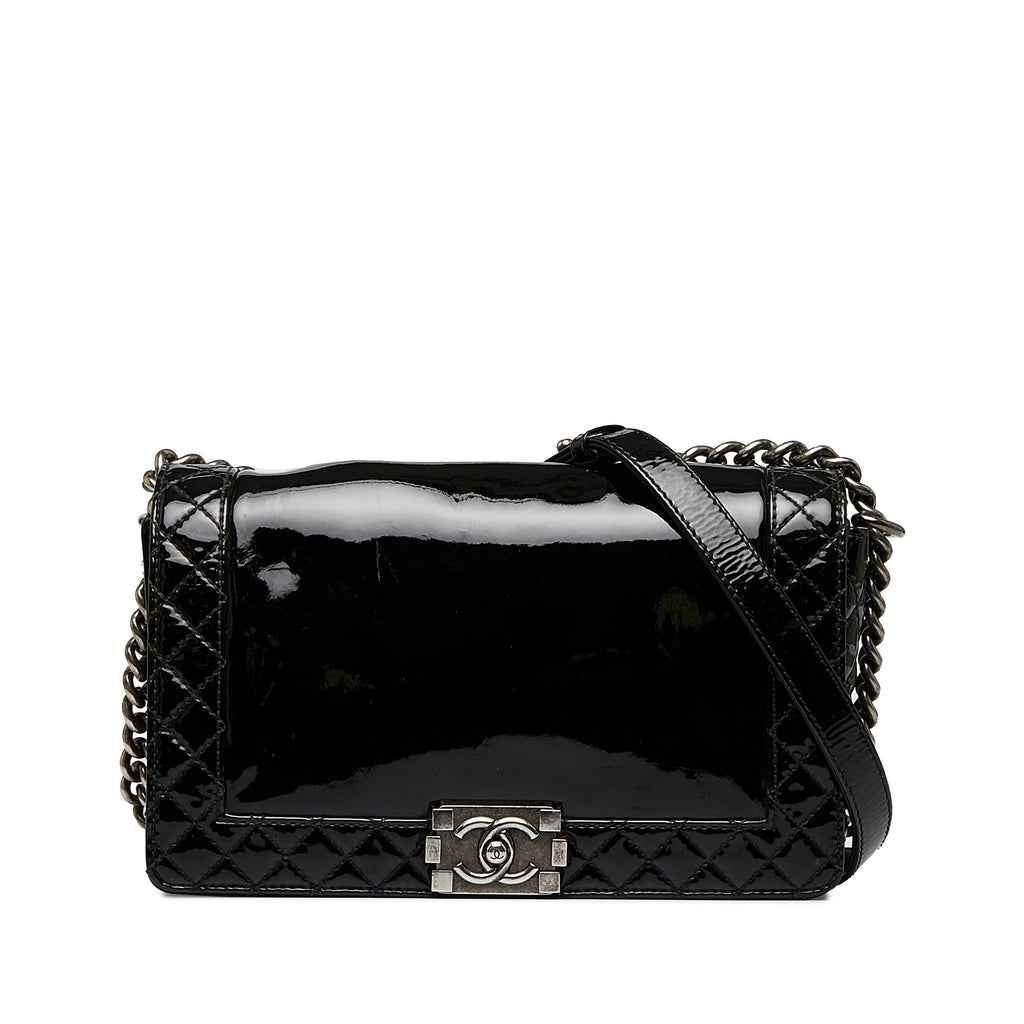 Chanel Medium Patent Boy Reverso Flap