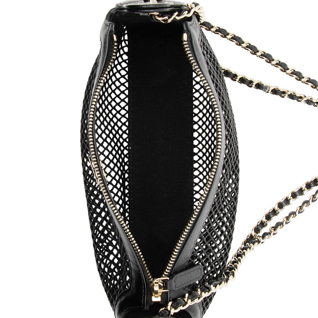 Chanel Mesh Lambskin Clutch with Chain
