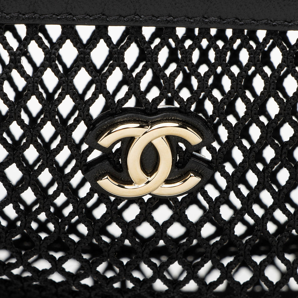 Chanel Mesh Lambskin Clutch with Chain